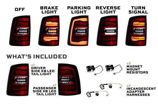 XB LED Tail Lights: Ram HD (19-24 / Red Lens / Set)