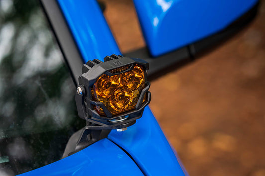 Morimoto 4Banger Ditch Light Kit: 07-13 Sierra (HXB Yellow SAE Wide Beam)