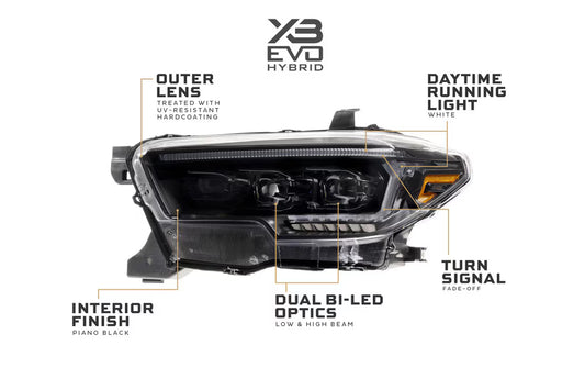 16-23 Toyota Tacoma XB Evo Hybrid LED Headlights