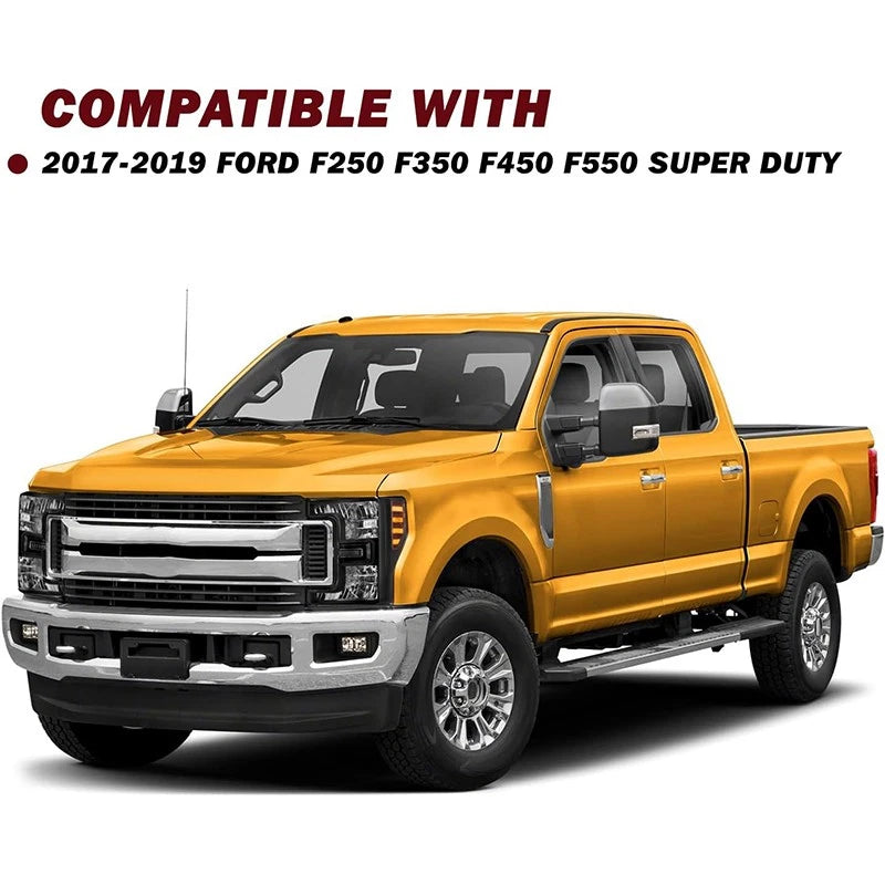 17-19 Ford f250 F350 F450 F550 SuperDuty Headlights Black with Amber Reflector