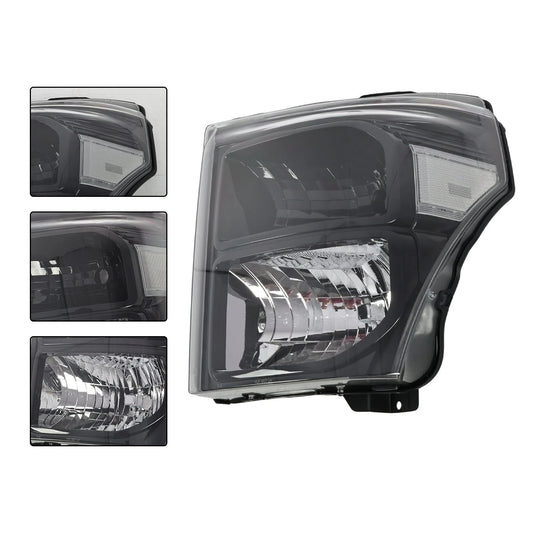 11–16 Ford F250 F350 F450 F550 Super Duty Black Headlights with Clear Reflectors