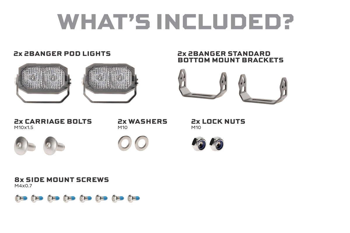 Morimoto 2Banger HXB LED Pods (Combo / White / Set)