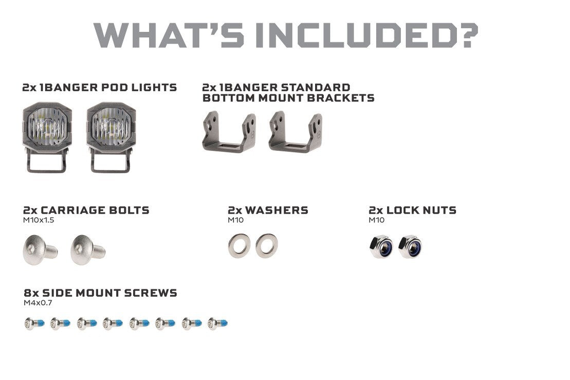 1Banger LED Pods: HXB Flood Beam