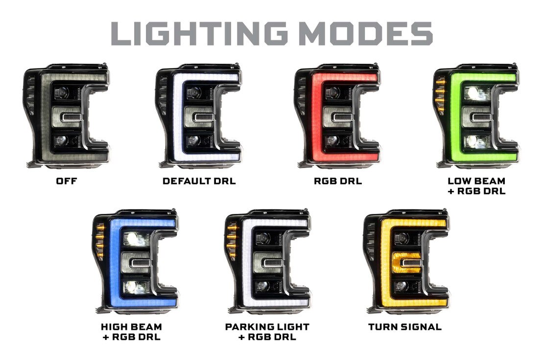 17-19 Ford Super Duty XRGB LED Headlights