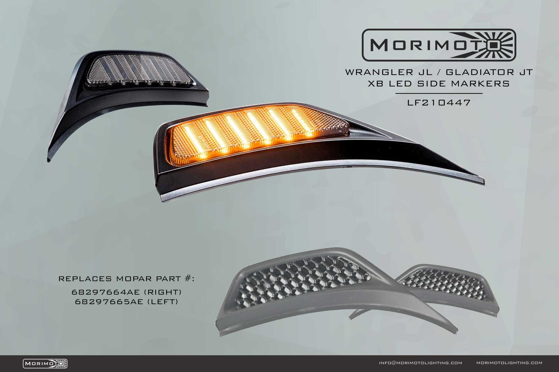 XB LED Side Markers: Jeep JL / JT (18+ / Side Vent / Set)