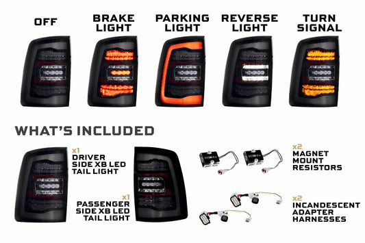 XB LED Tail Lights: Ram HD (19-24 / Smoked Lens / Set)