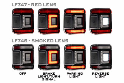 18-26 Jeep Wrangler JL XB LED Low Profile Tail Lights (Red)