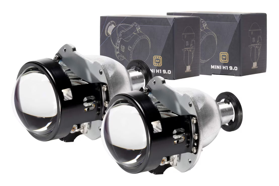 Bi-Xenon: Morimoto Mini H1 9.0 Headlight Projector Retrofit 2.5" LHD