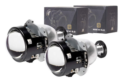 Bi-Xenon: Morimoto Mini H1 9.0 Headlight Projector Retrofit 2.5" LHD