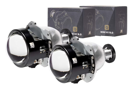 Bi-Xenon: Morimoto Mini H1 9.0 Headlight Projector Retrofit 2.5" LHD