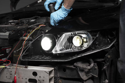 Bi-Xenon: Morimoto Mini H1 9.0 Headlight Projector Retrofit 2.5" LHD
