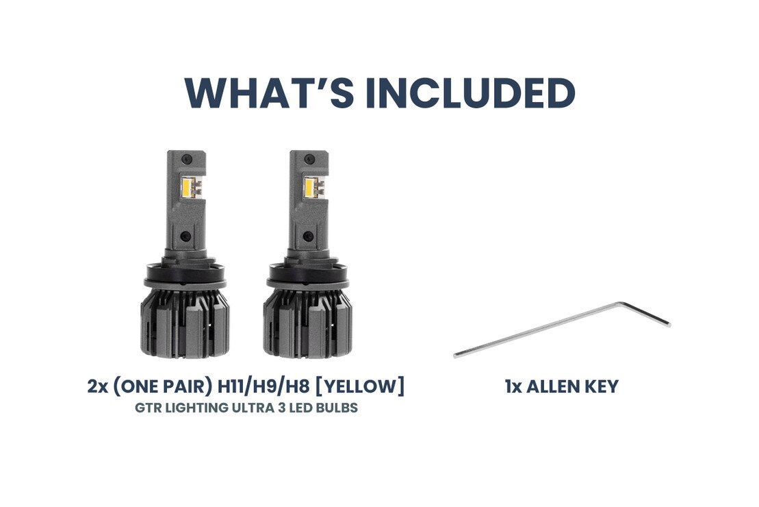 H11/H9/H8: GTR Ultra 3.0 Yellow LED Bulbs
