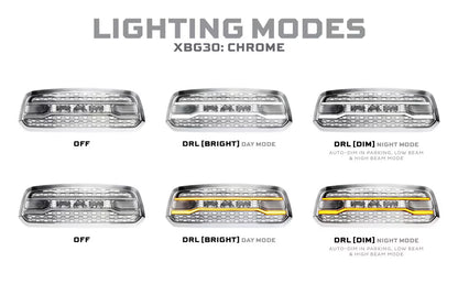 19-24 Dodge Ram 1500 Classic XBG LED DRL Grille (Chrome)