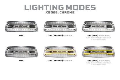 13-18 Dodge Ram HD XBG LED DRL Grille (Chrome)