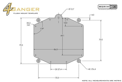 4Banger Pod Lights: Flush Mounting Kit