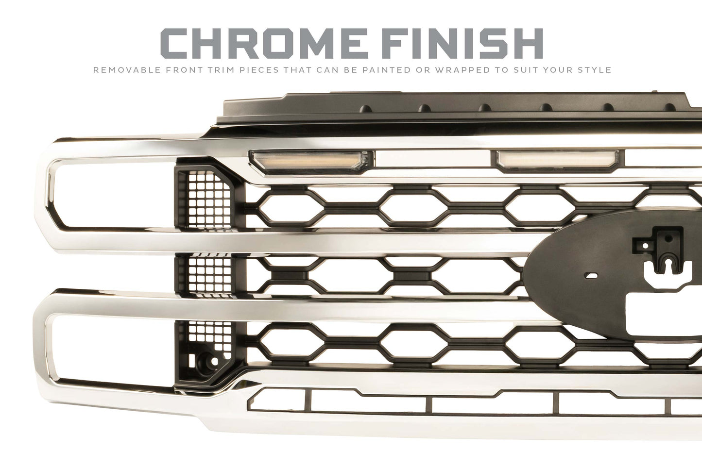 XBG LED Grille: 23-27 Super Duty (Chrome / Each)