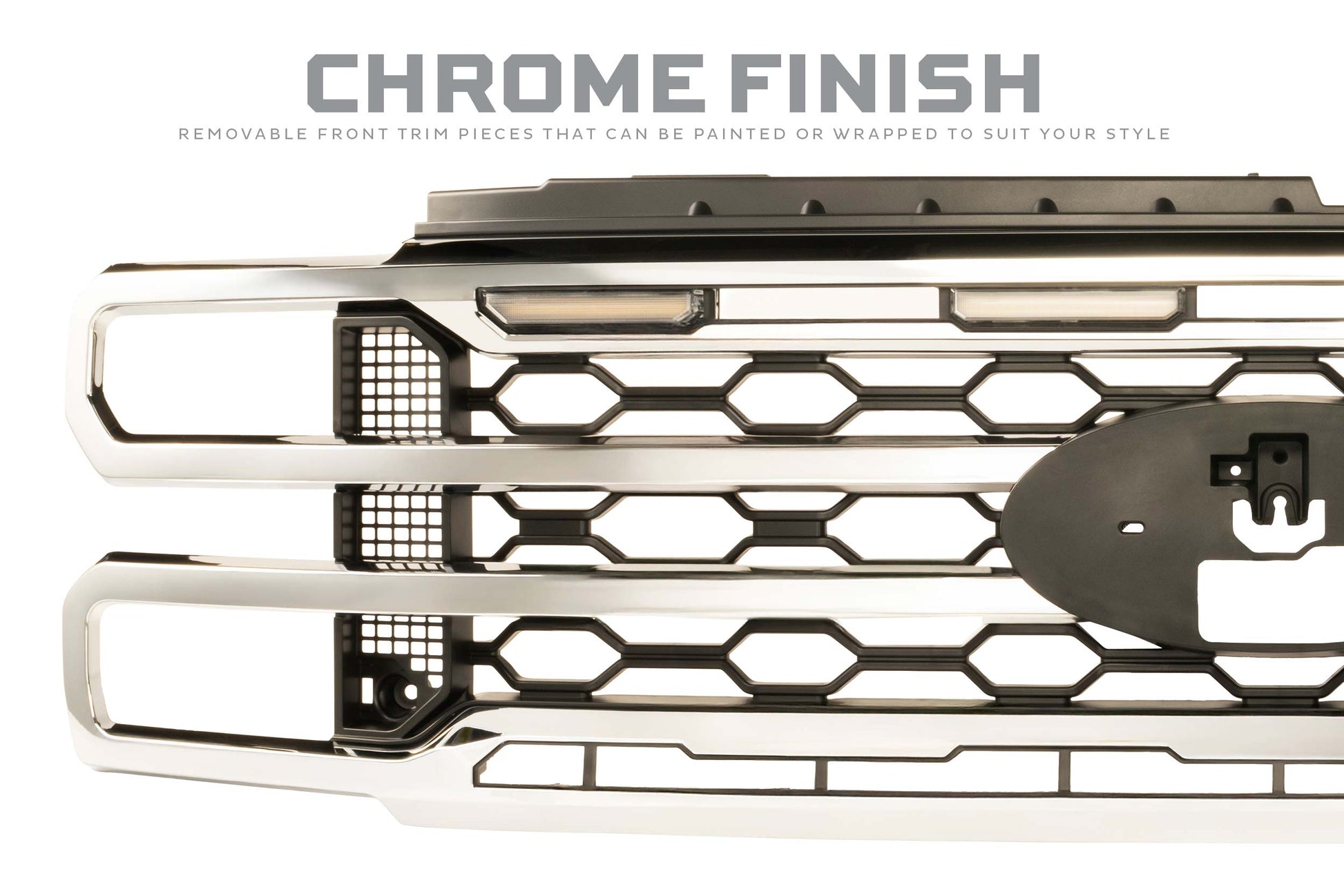 XBG LED Grille: 23-27 Super Duty (Chrome / Each)