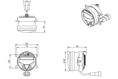 Universal XB LED Fog Lights (70mm)