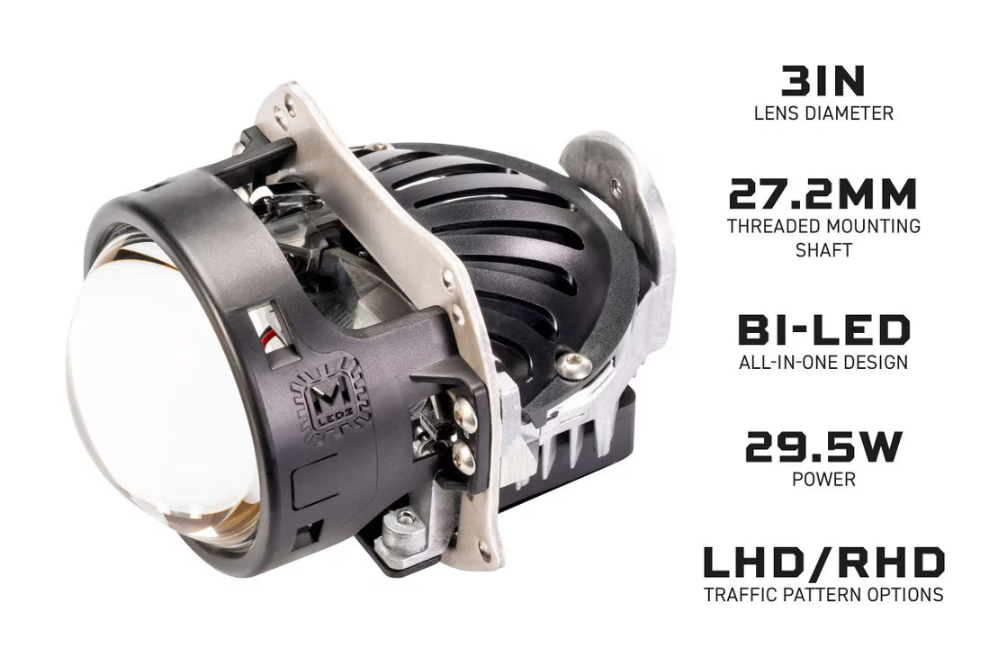 Bi-LED: Morimoto M LED 2.0 Headlight Projector Retrofit 3" LHD