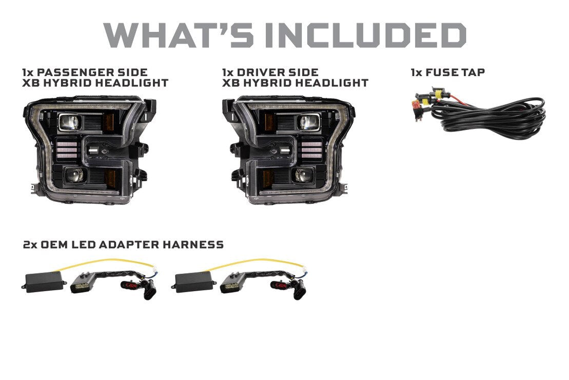 15-17 Ford F-150 XB Hybrid LED Headlights