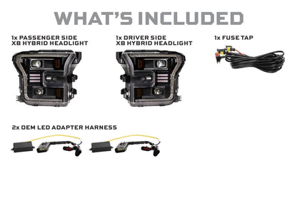 15-17 Ford F-150 XB Hybrid LED Headlights