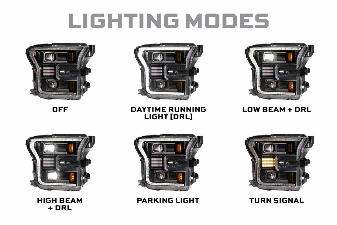 15-17 Ford F-150 XB Hybrid LED Headlights