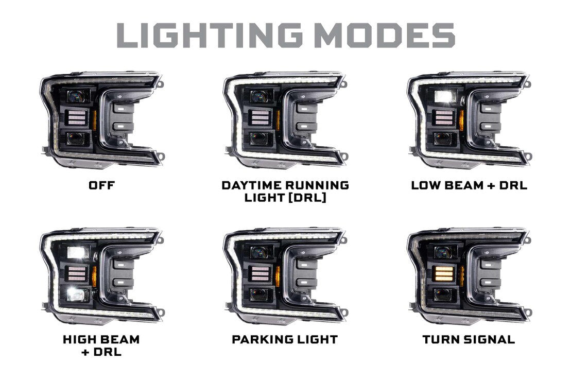 18-20 Ford F-150 XB Hybrid LED Headlights