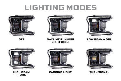 18-20 Ford F-150 XB Hybrid LED Headlights