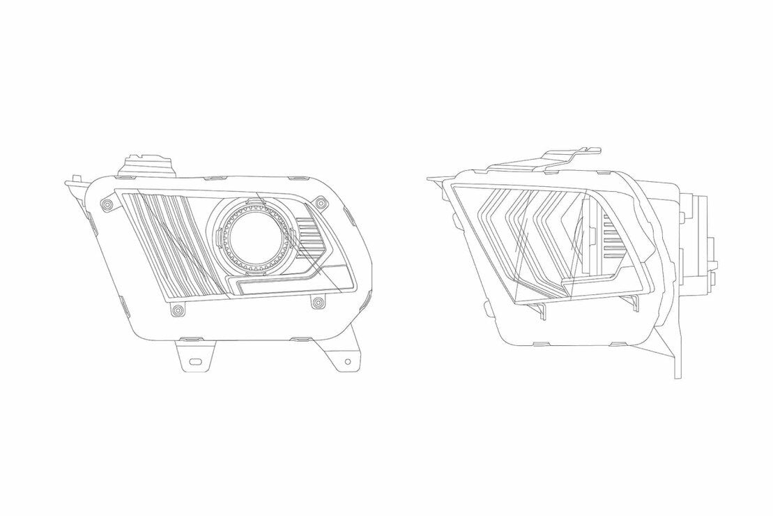 10-12 Ford Mustang Luxx Headlights