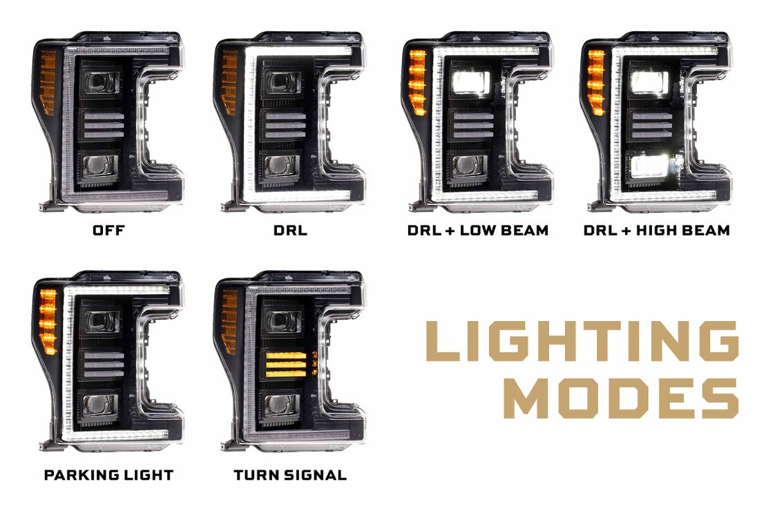 17-19 Ford Super Duty XB Hybrid LED Headlights