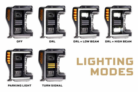 17-19 Ford Super Duty XB Hybrid LED Headlights