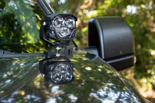 Morimoto 4Banger Ditch Light Kit: 14-18 Sierra 1500 (HXB Yellow SAE Wide Beam)