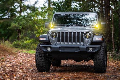 Morimoto 4Banger Ditch Light Kit: Wrangler JK (HXB Yellow SAE Wide Beam)