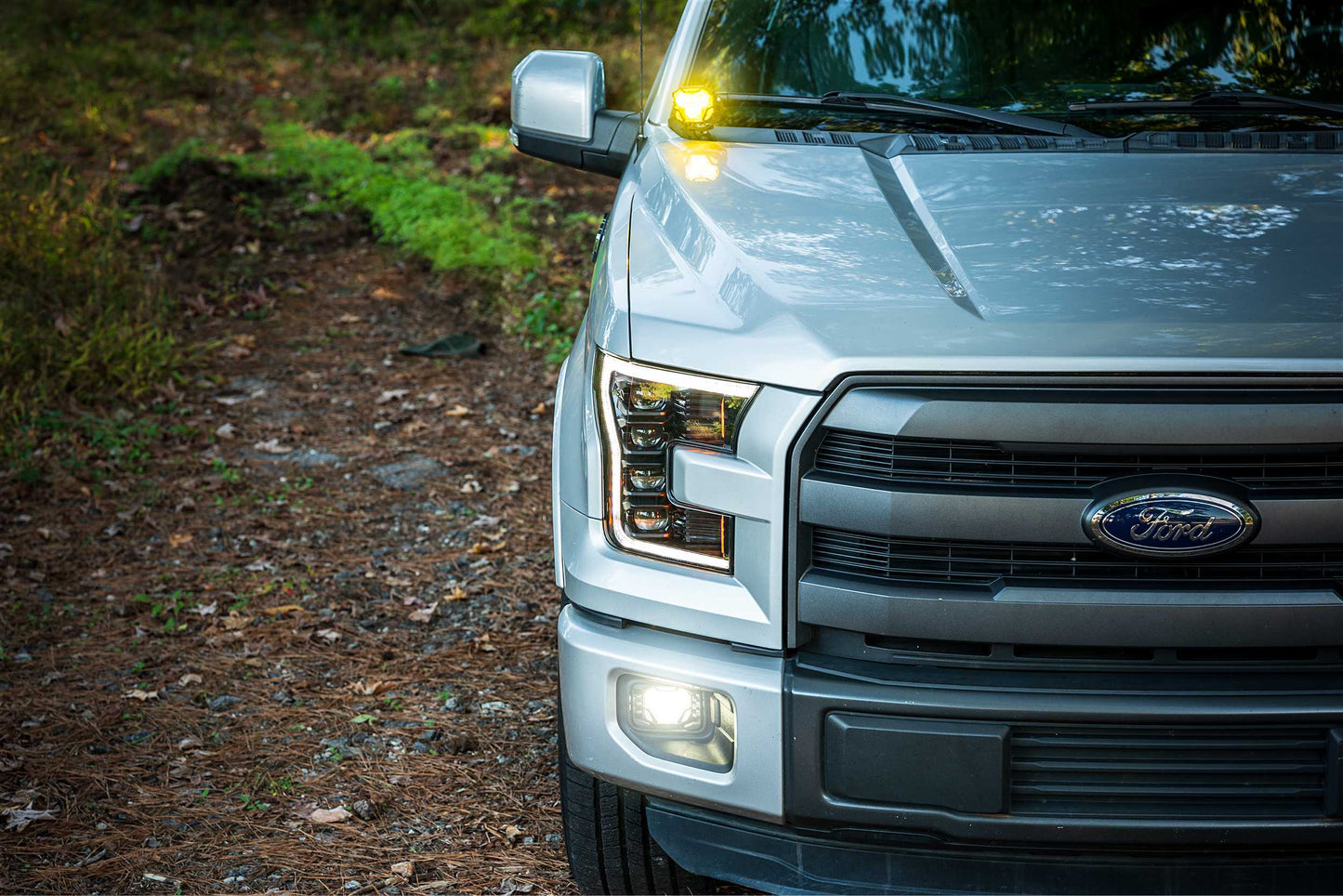 Morimoto 4Banger Ditch Light Kit: 17-20 Raptor (HXB Yellow SAE Wide Beam)