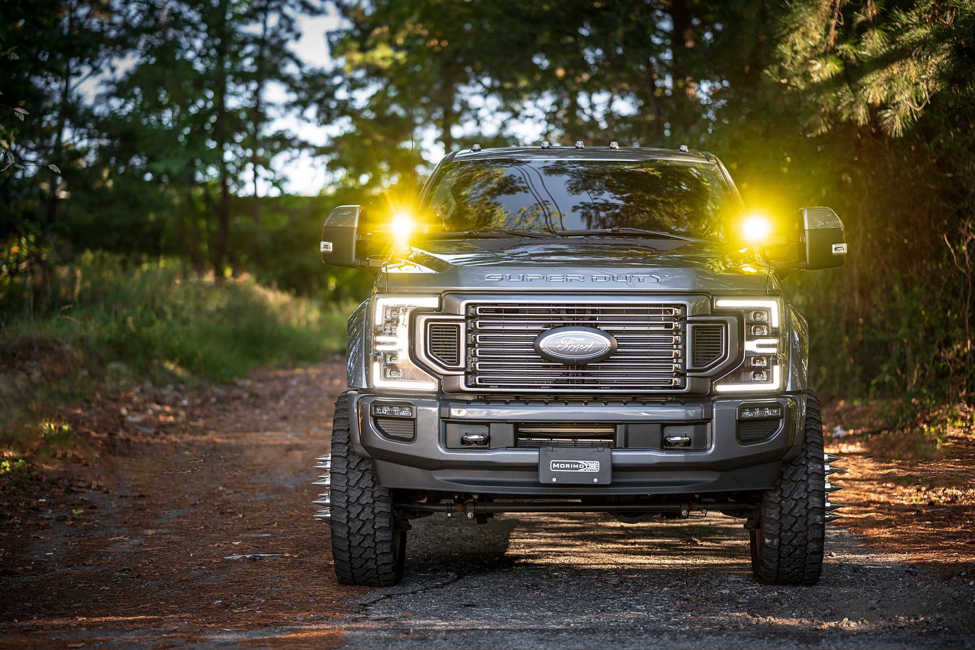 Morimoto 4Banger Ditch Light Kit: 17-22 Super Duty (HXB Yellow SAE Wide Beam)