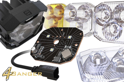 Morimoto 4Banger Ditch Light Kit: 11-16 Super Duty (HXB Yellow SAE Wide Beam)