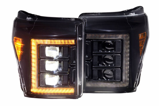 11-16 Ford Super Duty XB LED Headlights ( AMBER DRL )