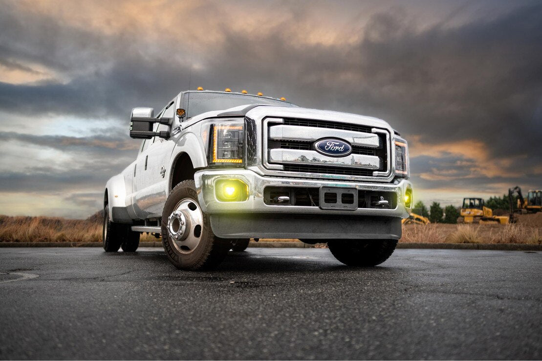 11-16 Ford Super Duty XB LED Headlights ( AMBER DRL )