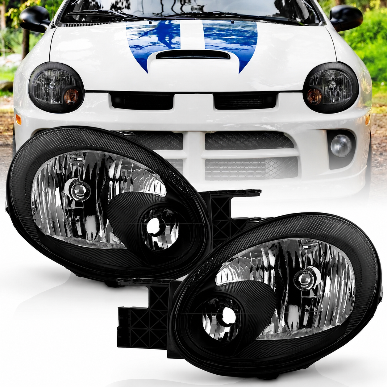 2003-2005 Dodge Neon/SRT-4 Black Housing Headlight