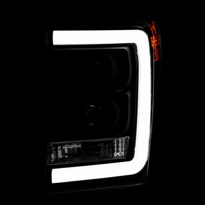 11-16 Ford F250 F350 F450 F550 Super Duty Black Projector Headlights