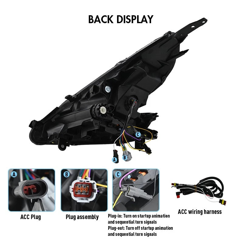 09-20 Nissan 370Z Black Housing Start Up Animation Headlights
