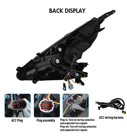 09-20 Nissan 370Z Black Housing Start Up Animation Headlights
