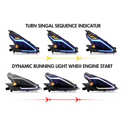 09-20 Nissan 370Z RGB Black Housing Sequential Headlights