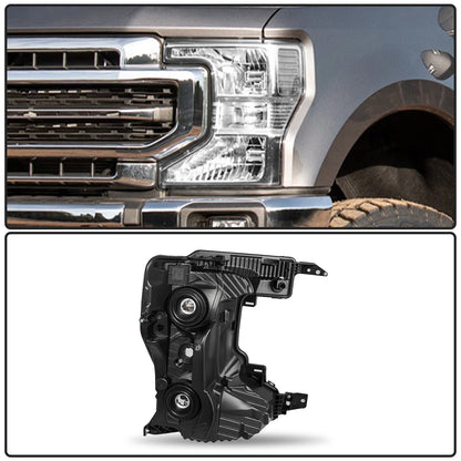 20-22 Ford Superduty Chrome Housing With Clear Reflector Halogen Headlights