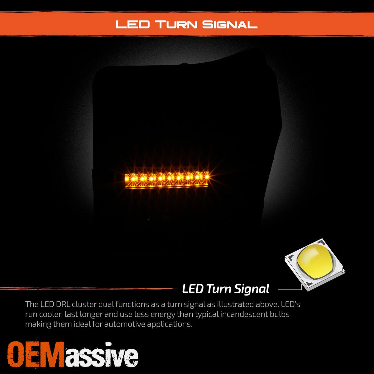11-16 Ford F250 F350 F450 Super Duty Projector Black Headlight w/LED DRL