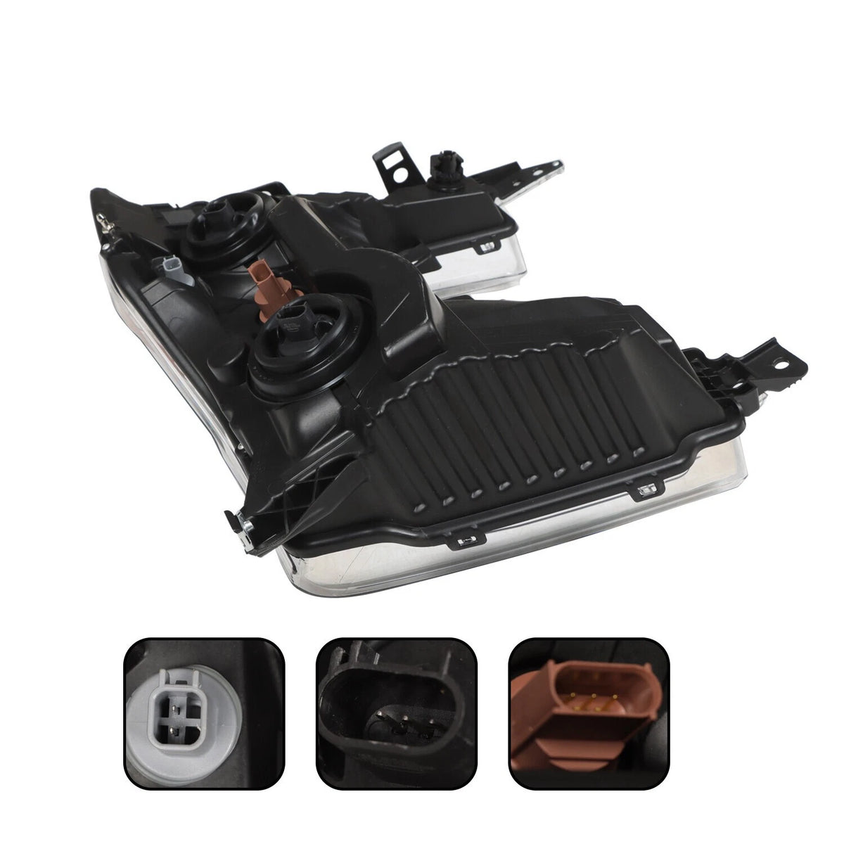 20-22 Ford Superduty Chrome Housing With Orange Reflector Halogen Headlights