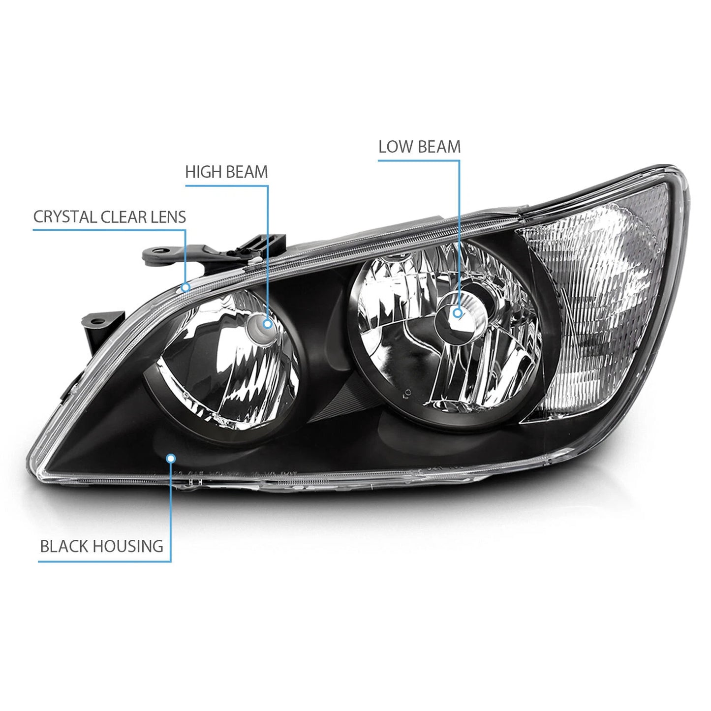 01-05 Lexus IS300 Black OEM Style Headlight