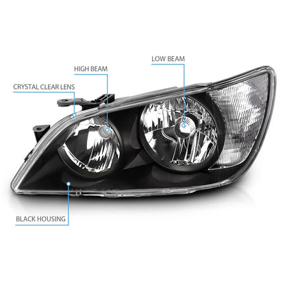 01-05 Lexus IS300 Black OEM Style Headlight