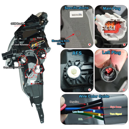 09-20 Nissan 370z SINDAR RGB Black Housing LED Headlight