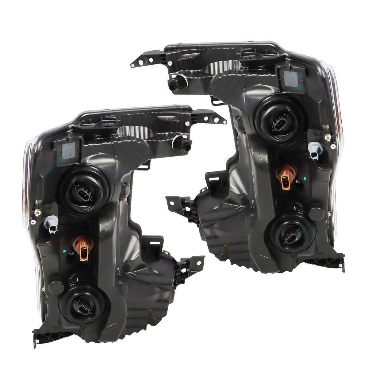 20-22 Ford Superduty Black Housing With Orange Reflector Halogen Headlights